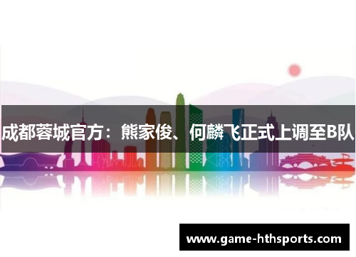 成都蓉城官方：熊家俊、何麟飞正式上调至B队